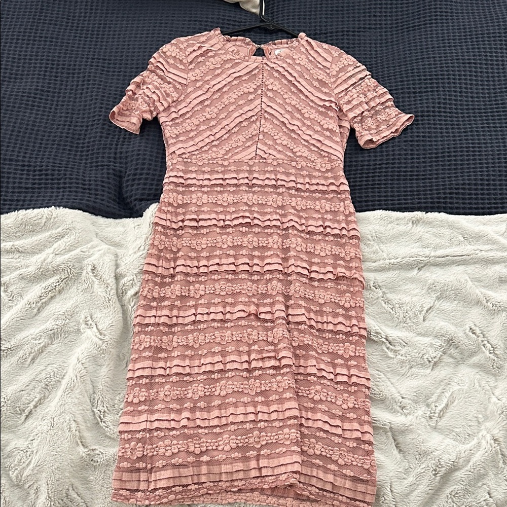 Polagram Blush Lace Midi Dress